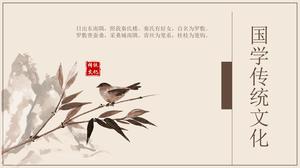 Green and elegant classic Chinese culture ppt template