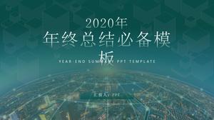 Modèle ppt de résumé de fin d'année 2020 d'une atmosphère verte et simple