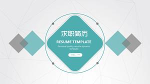 Elegant green and gray resume ppt template