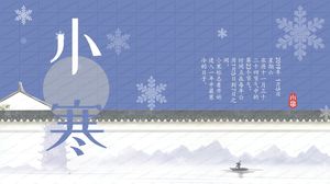 Plantilla ppt de informe de trabajo de montaña de tinta de estilo chino y río Xiaohan
