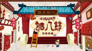 Tradycyjny chiński styl Laba Festiwal zwyczaje promocyjne szablon wprowadzenie ppt