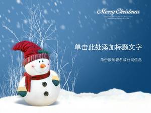Cute snowman christmas background ppt template