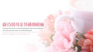 Mothers day carnation background pptt template