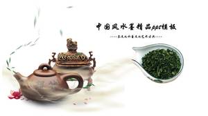 Modelo de ppt de estilo de tinta de cultura de chá chinês