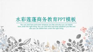 Watercolor lotus flower business education training ppt template