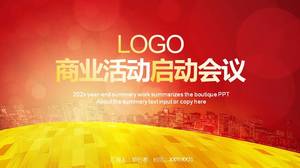 Red business launch ceremony meeting ppt template Red business launch ceremony meeting ppt template