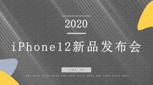 2020 moda stili Apple 12 yeni ürün lansmanı ppt şablonu