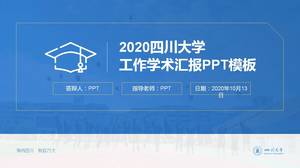 Template ppt laporan akademik Universitas Sichuan bergaya akademik