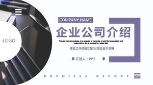 Template ppt presentasi perusahaan bisnis ungu