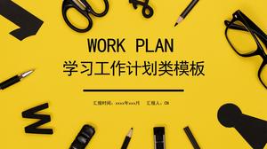 Bright yellow bright study work plan ppt template