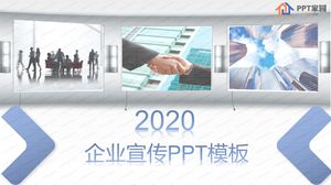 Template ppt promosi perusahaan mode biru gradien 2020