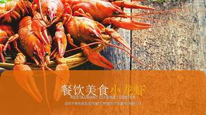 Chinese traditional cuisine spicy crayfish ppt template
