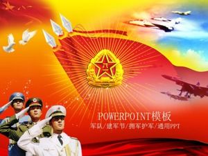 Modèle PPT général de l'armée de combat de la colombe blanche du drapeau bayi rouge