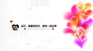 Enfes çizgi film tarzı romantik aşk tanabata sevgililer günü ppt şablonu