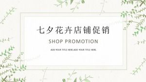 Modèle PPT élégant et frais de promotion de magasin de fleurs de Tanabata