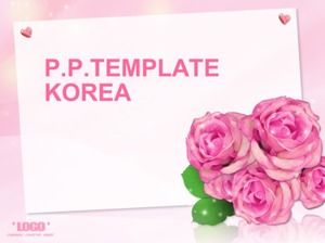 Template PPT mawar dan kartu ucapan untuk Hari Valentine untuk kekasih