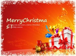 Christmas gift cover English exquisite PPT template