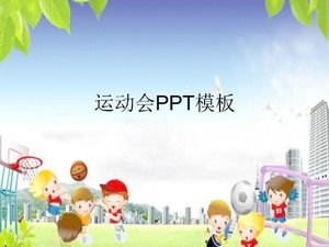 Plantilla PPT de reunión deportiva de jardín de infantes de dibujos animados