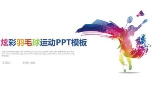 Modello PPT di riepilogo del rapporto di marketing sportivo di badminton