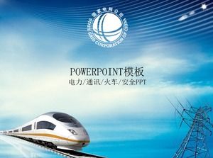 Template PPT ekonomi keselamatan kereta api jaringan listrik
