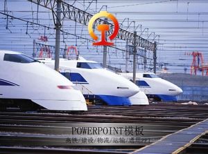 Template PPT transportasi logistik konstruksi kereta api berkecepatan tinggi