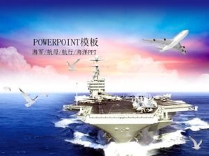 Marine-Flugzeugträgernavigation und dynamische PPT-Vorlage für den Versand