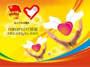 Love Angel Cover Red Communist Youth League Voluntar PPT Model