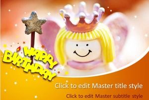 Modelo de apresentação de slides de aniversário com fundo de princesinha mágica