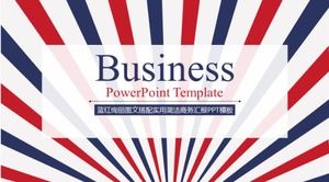 Blue and red gorgeous and practical and concise business report PPT template