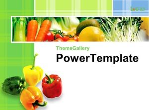 Green vegetable background PPT template