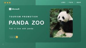 シンプルで新鮮な動物園パンダのテーマpptテンプレート