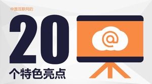 PPT-Vorlage für die Analyse der kreativen Technologie der China-Internet-Eigenschaften für den Arbeitsbericht