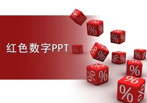 Símbolo matemático vermelho ensinando modelo PPT