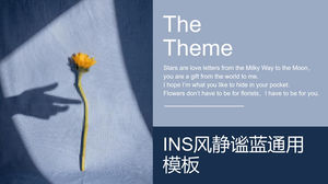 INS wind quiet blue general ppt template