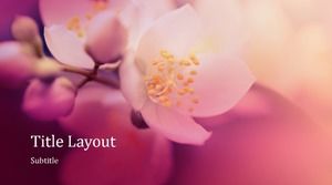 シンプルで新鮮な桃の花文学ビジネス一般pptテンプレート