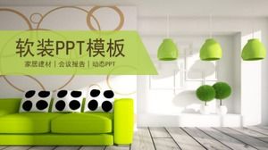 Modello PPT di progettazione di decorazioni morbide fresche e semplici verdi