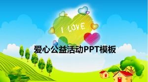 Modello PPT di evento di beneficenza d'amore in stile cartone animato carino