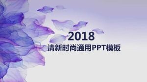 Șablon PPT general de raport de rezumat anual al lucrărilor de modă proaspătă violet