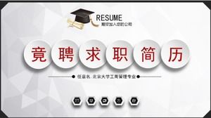 Modelo de currículo de candidatura a emprego de estudante universitário branco simples e plano