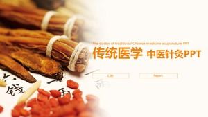 Templat ppt laporan kerja pengobatan Cina tradisional yang ringkas dan modis dalam bahasa Inggris