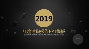 PPT-Vorlage für den Jahresbericht im einfachen schwarzen Goldstil