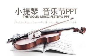 Plantilla PPT de violín de estilo europeo y americano, fresca y simple retro