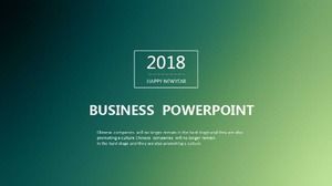 Green gradient concise annual meeting PPT template