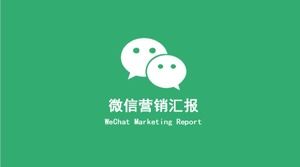 Template ppt laporan pemasaran WeChat promosi produk yang hijau dan ringkas