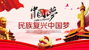 Modèles PPT de rêve chinois de renaissance nationale