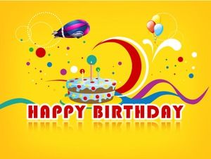 Colorful gorgeous simple poster style birthday ppt template