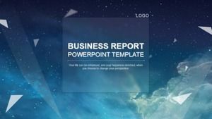 Plantilla PPT de informe empresarial plano ios simple y elegante azul