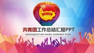 Fresh and simple modern Communist Youth League work summary report ppt template