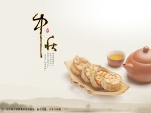Mooncake cover Mid-Autumn Festival PPT template