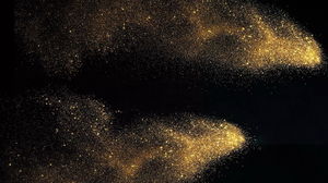 Dwa abstrakcyjne czarne cząsteczki złota biznes PPT zdjęcia tła